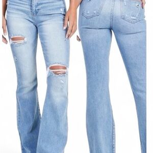 Light Blue Distressed Women's Jeans